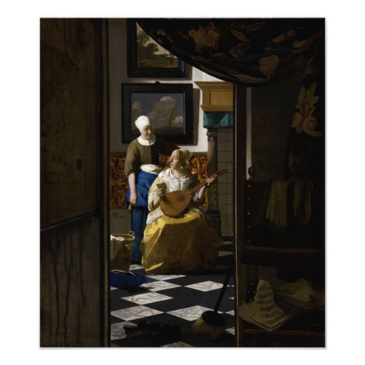 Johannes Vermeer - De liefdesbrief Foto Afdruk (Voorkant)