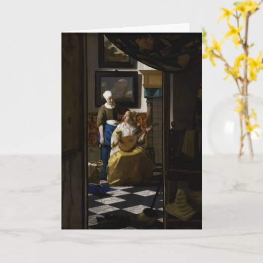 Johannes Vermeer - De liefdesbrief Kaart (Gele Bloem)