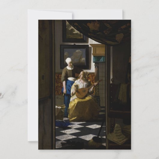 Johannes Vermeer - De liefdesbrief Kaart (Voorkant)