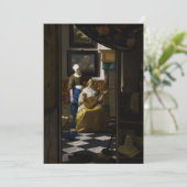 Johannes Vermeer - De liefdesbrief Kaart (Staand voorkant)