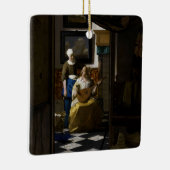 Johannes Vermeer - De liefdesbrief Keramisch Ornament (Rechts)