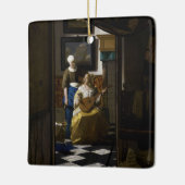 Johannes Vermeer - De liefdesbrief Keramisch Ornament (Links)