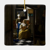 Johannes Vermeer - De liefdesbrief Keramisch Ornament (Achterkant)