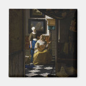 Johannes Vermeer - De liefdesbrief Magneet (Voorkant)