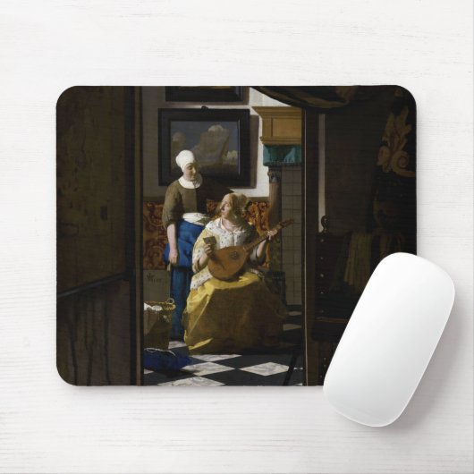 Johannes Vermeer - De liefdesbrief Muismat (Met muis)
