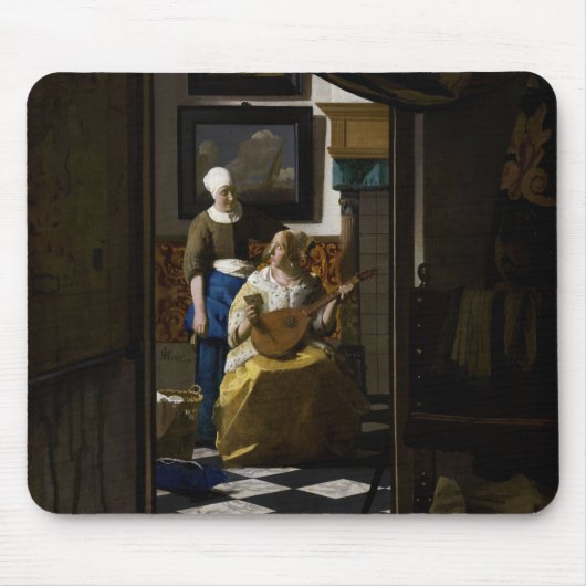 Johannes Vermeer - De liefdesbrief Muismat (Voorkant)