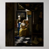 Johannes Vermeer - De liefdesbrief Poster (Voorkant)