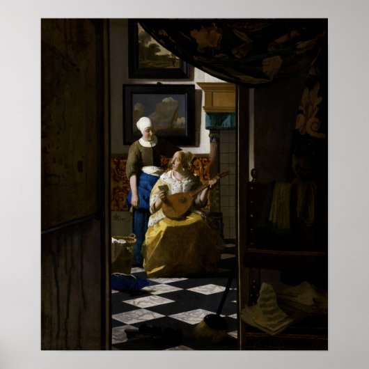 Johannes Vermeer - De liefdesbrief Poster (Voorkant)