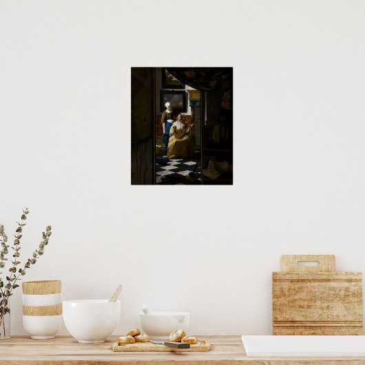 Johannes Vermeer - De liefdesbrief Poster (Keuken)