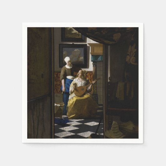 Johannes Vermeer - De liefdesbrief Servet (Voorkant)