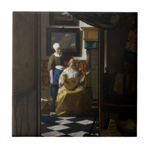 Johannes Vermeer - De liefdesbrief Tegeltje