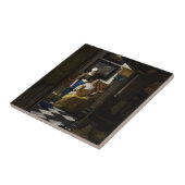 Johannes Vermeer - De liefdesbrief Tegeltje (Zijkant)