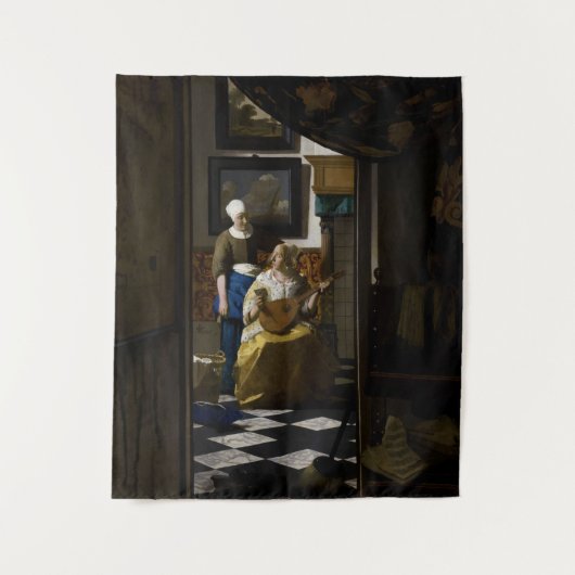 Johannes Vermeer - De liefdesbrief Wandkleed (Voorkant)