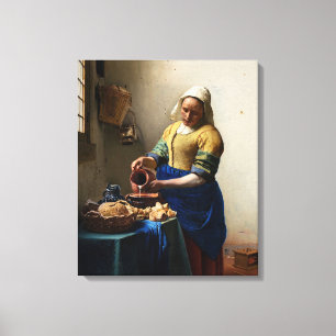 Johannes Vermeer - De Melkmeid Canvas Afdruk