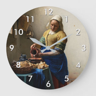 Johannes Vermeer - De Melkmeid Grote Klok