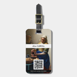 Johannes Vermeer - De Milkmaid - QR-code Bagagelabel