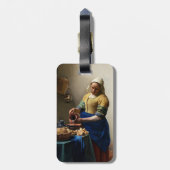 Johannes Vermeer - De Milkmaid - QR-code Bagagelabel (Achterkant verticaal)
