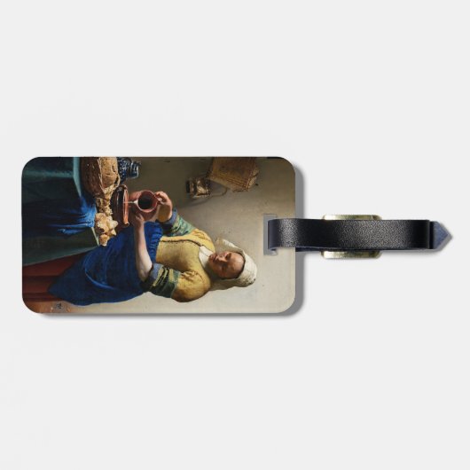 Johannes Vermeer - De Milkmaid - QR-code Bagagelabel (Achterkant horizontaal)