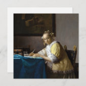 Johannes Vermeer - Een dame die een brief schrijft Kaart (Voorkant / Achterkant)