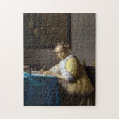 Johannes Vermeer - Een dame die een brief schrijft Legpuzzel (Verticaal)