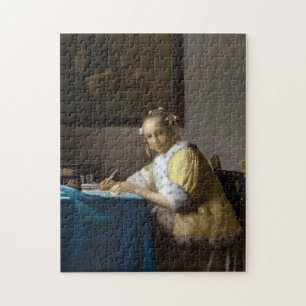 Johannes Vermeer - Een dame die een brief schrijft Legpuzzel