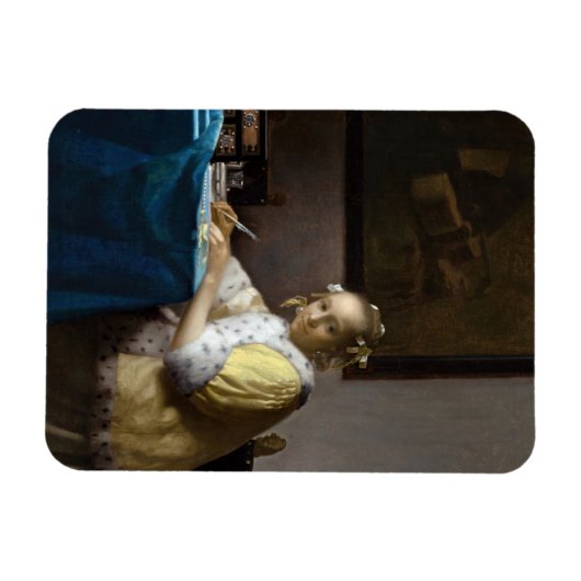 Johannes Vermeer - Een dame die een brief schrijft Magneet (Horizontaal)
