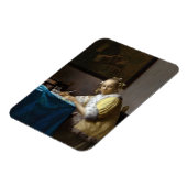Johannes Vermeer - Een dame die een brief schrijft Magneet (Linkerzijde)
