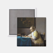 Johannes Vermeer - Een dame die een brief schrijft Magneet (Voorkant / Achterkant)