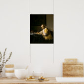 Johannes Vermeer, een dame die een brief schrijft Poster (Keuken)