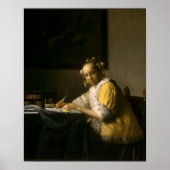 Johannes Vermeer, een dame die een brief schrijft Poster (Voorkant)