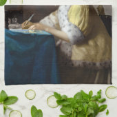 Johannes Vermeer - Een dame die een brief schrijft Theedoek (Gevouwen)