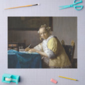 Johannes Vermeer - Een dame die een brief schrijft Tissuepapier (Craft)
