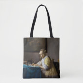 Johannes Vermeer - Een dame die een brief schrijft Tote Bag (Voorkant)