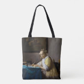 Johannes Vermeer - Een dame die een brief schrijft Tote Bag (Achterkant)