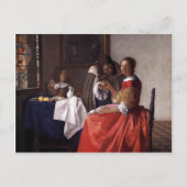 Johannes Vermeer - Een dame en twee heren Briefkaart (Voorkant)
