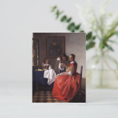 Johannes Vermeer - Een dame en twee heren Briefkaart (Staand voorkant)