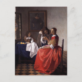 Johannes Vermeer - Een dame en twee heren Briefkaart
