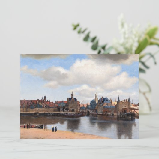 Johannes Vermeer - Gezicht op Delft Bedankkaart (Staand voorkant)