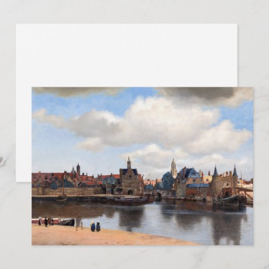 Johannes Vermeer - Gezicht op Delft Bedankkaart (Voorkant / Achterkant)