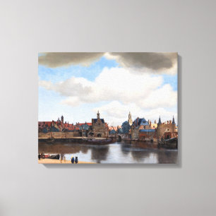 Johannes Vermeer - Gezicht op Delft Canvas Afdruk