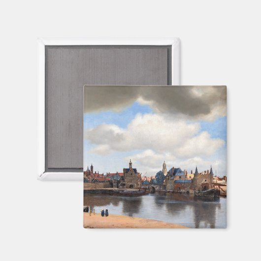 Johannes Vermeer - Gezicht op Delft Magneet (Voorkant / Achterkant)