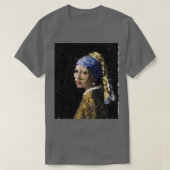 Johannes Vermeer Girl met een parel die Pixelat ve T-shirt (Design voorkant)