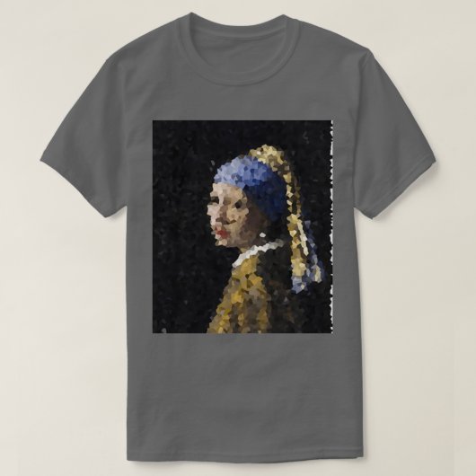 Johannes Vermeer Girl met een parel die Pixelat ve T-shirt (Design voorkant)