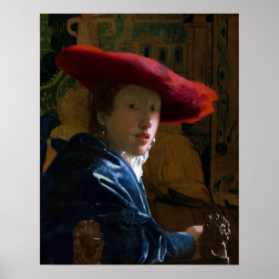 Johannes Vermeer - Girl with a Red Hat Poster