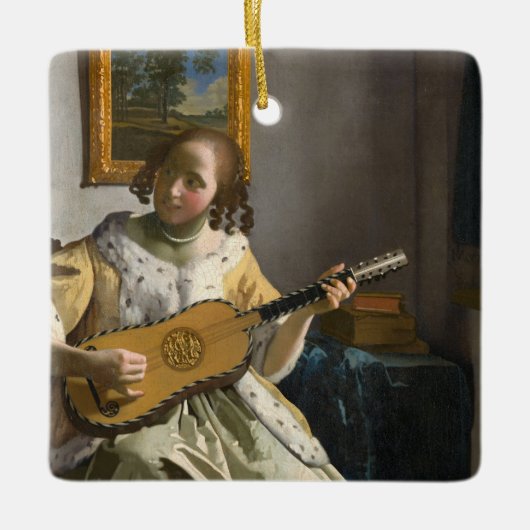 Johannes Vermeer - Guitar Player Keramisch Ornament (Voorkant)