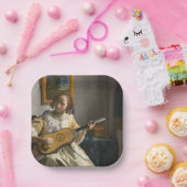 Johannes Vermeer - Guitar Player Papieren Bordje (Feest)