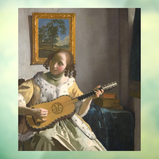 Johannes Vermeer - Guitar Player Raamsticker (Vel 3)