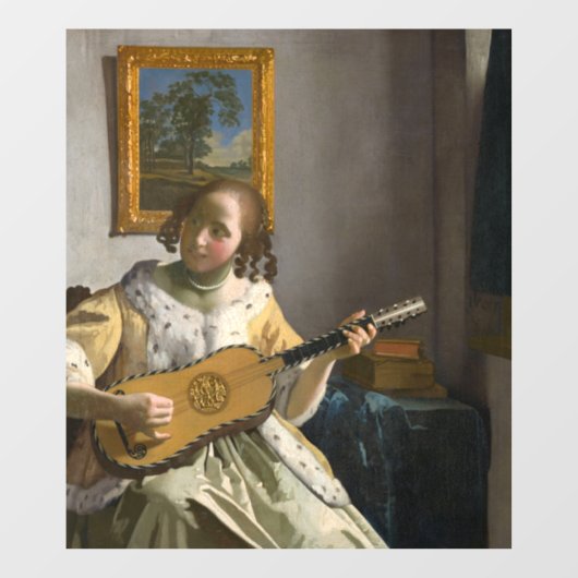 Johannes Vermeer - Guitar Player Raamsticker (Vel)