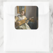 Johannes Vermeer - Guitar Player Vierkante Sticker (Tas)