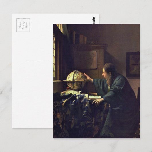 Johannes Vermeer - Het astronomeerschilderen Briefkaart (Voorkant / Achterkant)